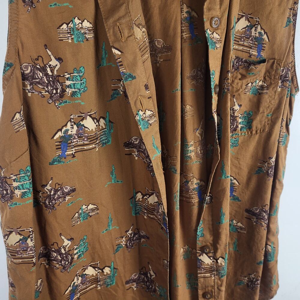 ARIAT Cowgirl Sleeveless Button Up Collared Western Top | Large - Picture 9 of 12